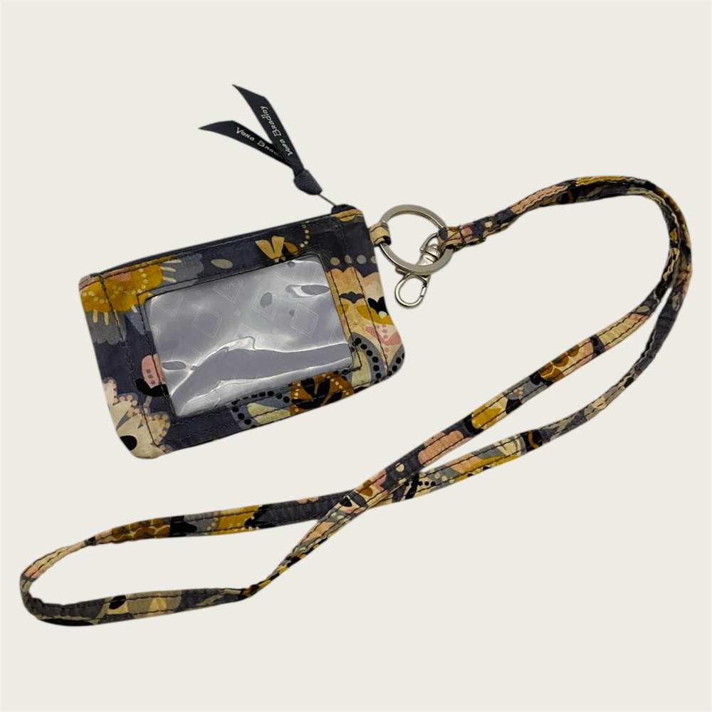 Vera Bradley Zip ID Case & Lanyard Set Badge Holder Work School Floral Paisley